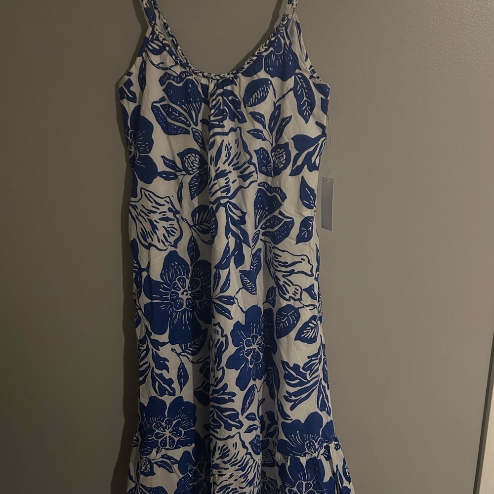 Blue and White Floral Dress